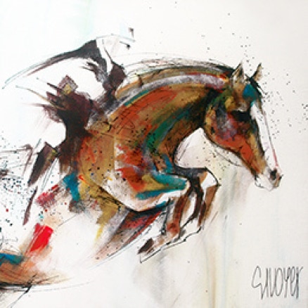 EQUUS - Peinture de cheval - Techniques mixte sur toile