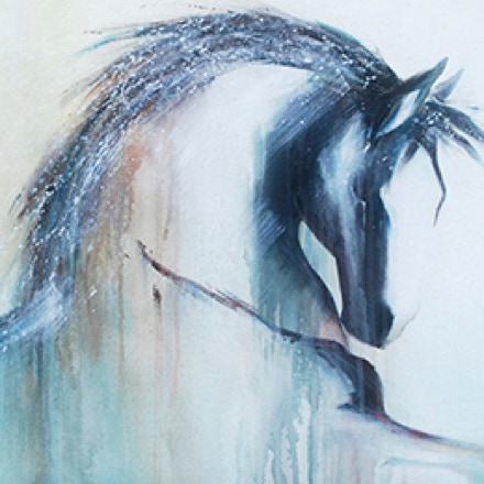 " grey" - Peinture de cheval - Acrylique sur toile