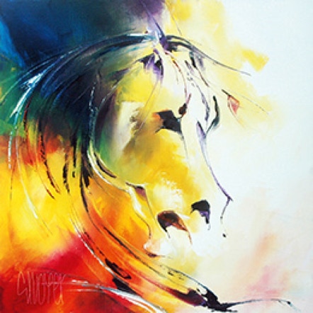 DIABLO - Peinture de cheval - huile sur toile
