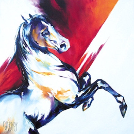 CARACOLE - Peinture de cheval - huile sur toile