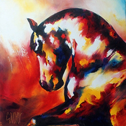 "Ness" - Peinture de cheval - huile sur toile