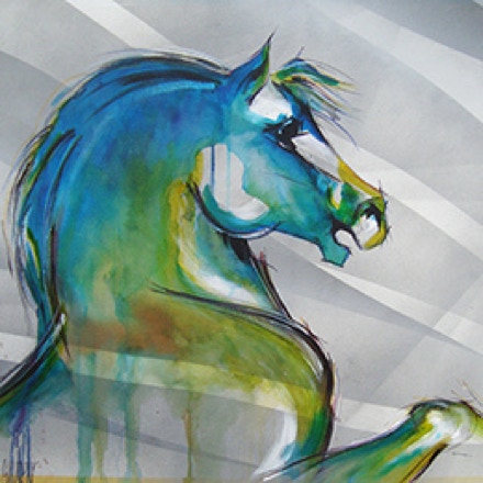 OMBRE - Peinture de cheval - Acrylique sur toile