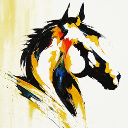 IMPETUEUX - Peinture de cheval - Acrylique sur toile